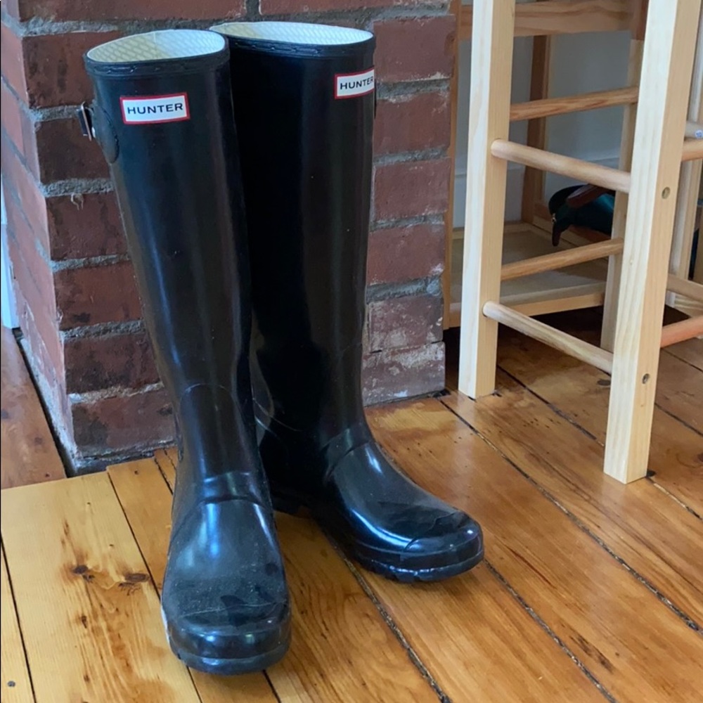 Black Tall Hunter Rainboots